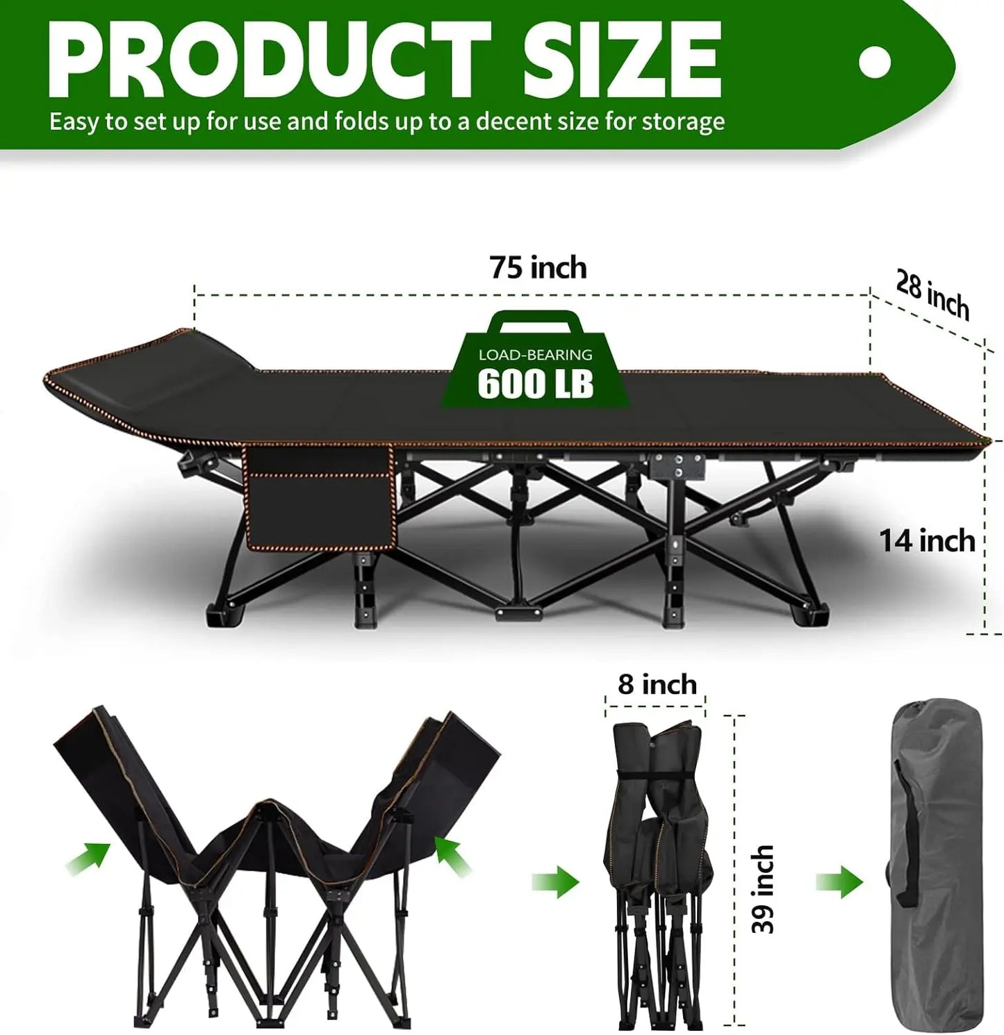 Camping Cot (with Mattress)