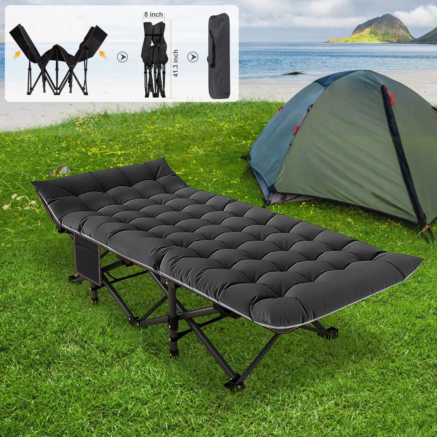 Camping Cot (with Mattress)