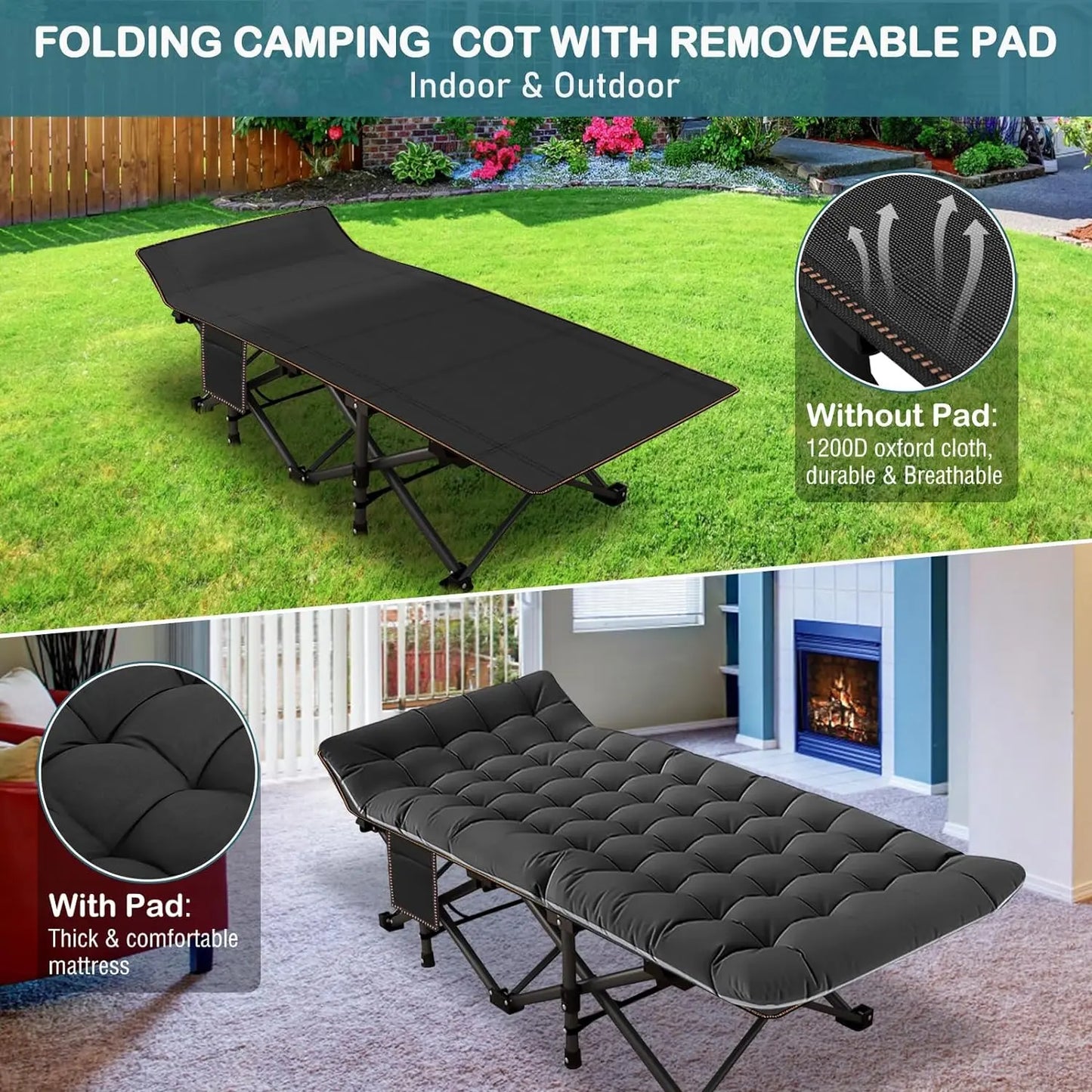 Camping Cot (with Mattress)